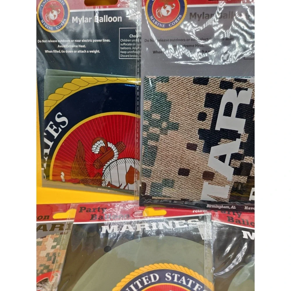 Marine Mylar Balloons Lot Of 7  Camouflage Welcome Home Enlistment Retirement